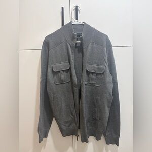 Kenneth Cole Men's Charcoal Full-Zip Sweater, Size XL, Like New